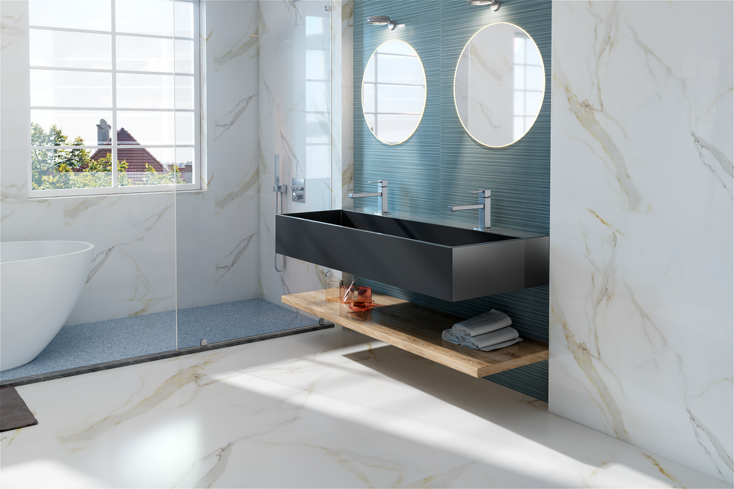 SWBS02BK Wall-Mount Bathroom Sink in Matte Black Solid Surface Material