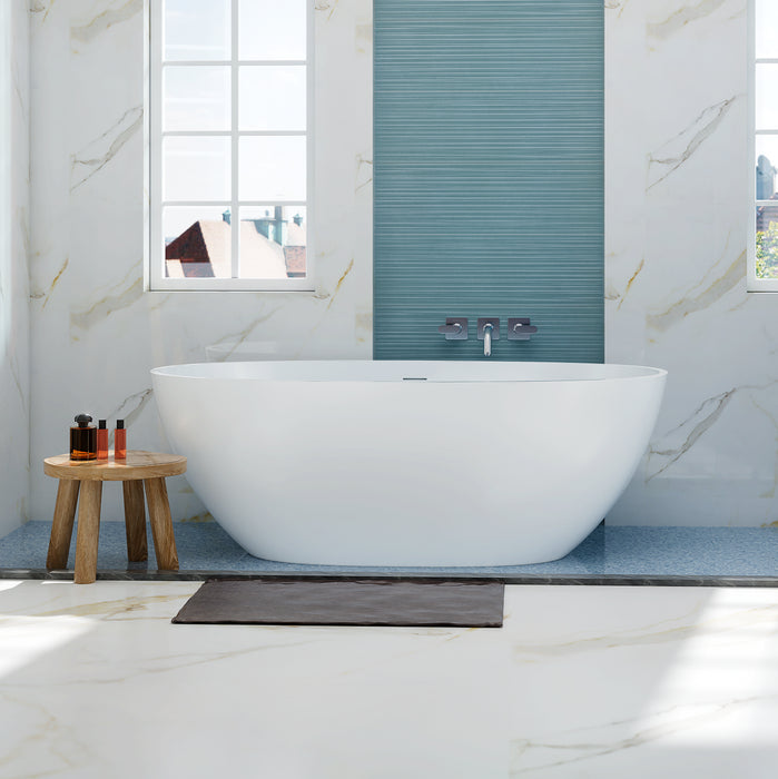 SWBT01 Matte White Freestanding Solid Surface Bathtub