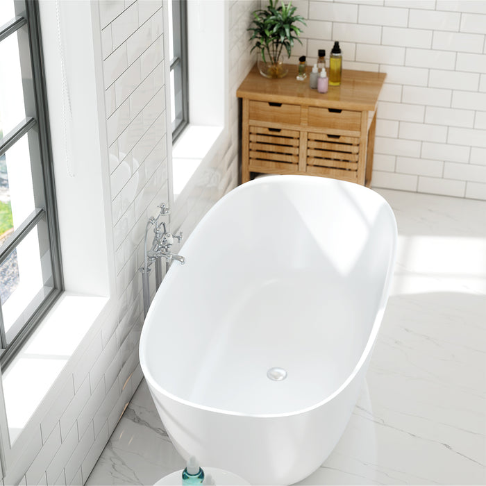 SWBT23 Matte White Freestanding Solid Surface Bathtub