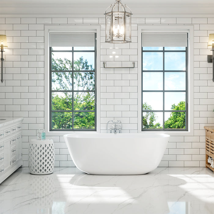 SWBT23 Matte White Freestanding Solid Surface Bathtub