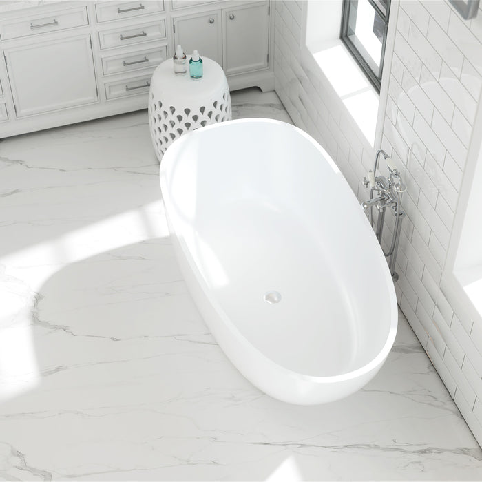 SWBT02 Matte White Freestanding Solid Surface Bathtub