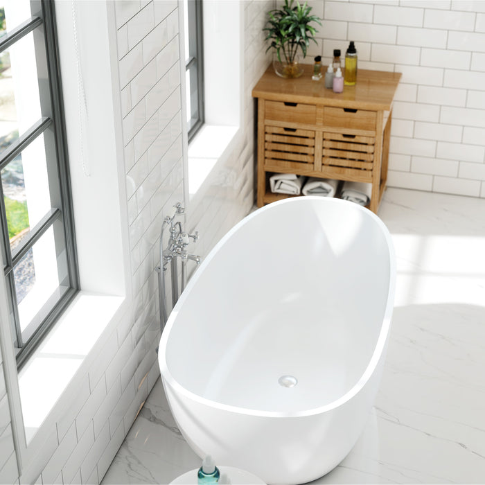 SWBT02 Matte White Freestanding Solid Surface Bathtub