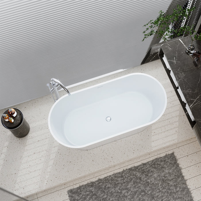 SWBT16 Matte White Freestanding Solid Surface Bathtub