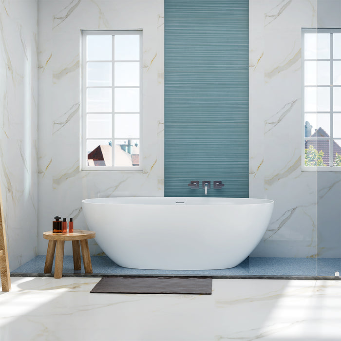 SWBT45 Matte White Freestanding Solid Surface Bathtub