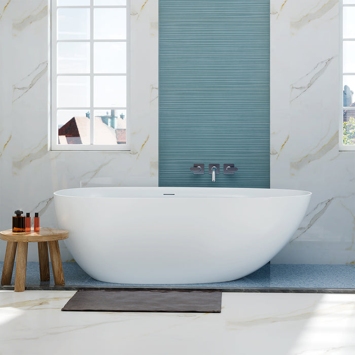 SWBT48 Matte White Freestanding Solid Surface Bathtub